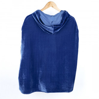Blue velvet cape suit