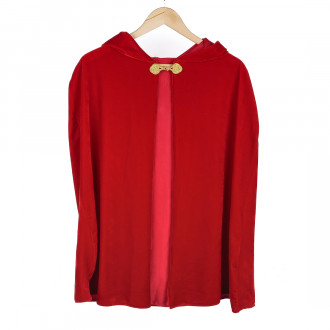 Red velvet cape suit