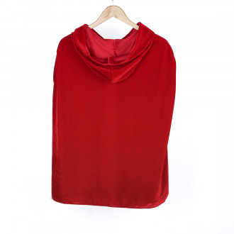 Red velvet cape suit