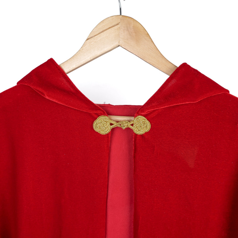 Red velvet cape suit