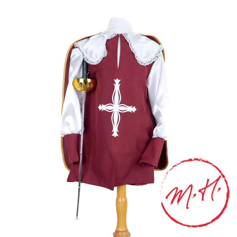 Musketeer costume with cape and sword