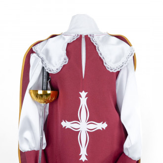 Musketeer costume with cape and sword