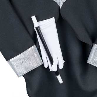 Costume de magicien avec gant et baguette magique
