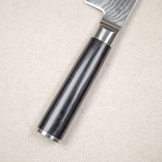 Shun Damascus japanese knife black pakkawood handle