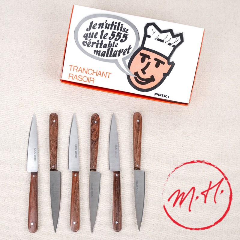 Boîte 6 couteaux manche Palissandre structuré