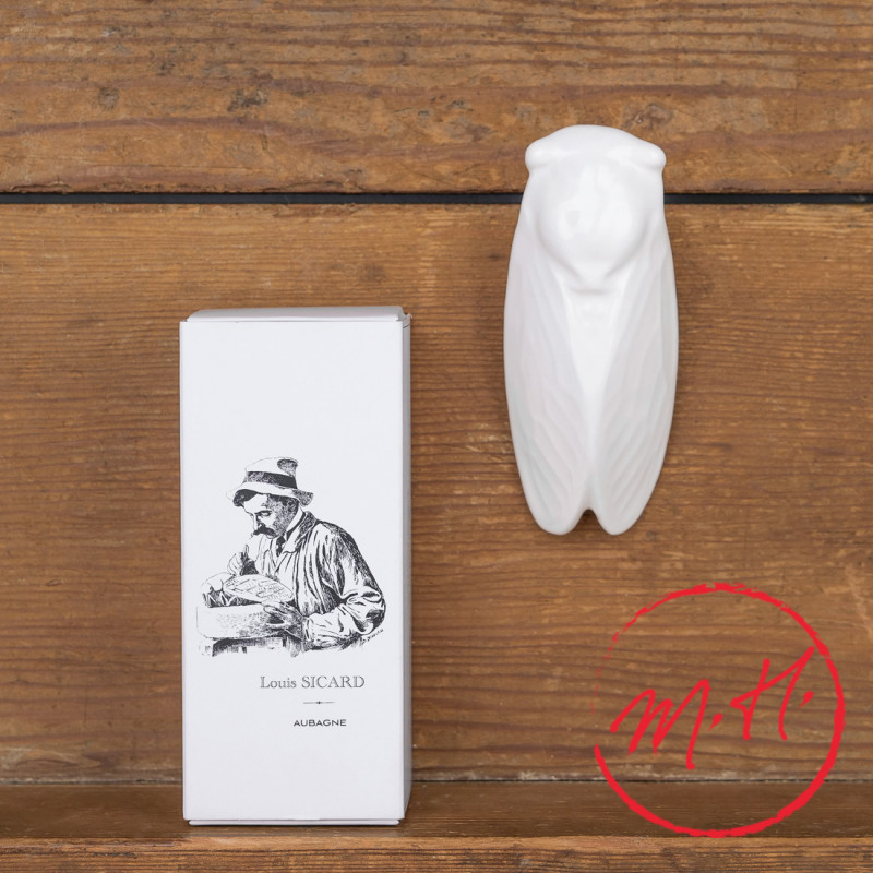White ceramic cicada Maison Empereur