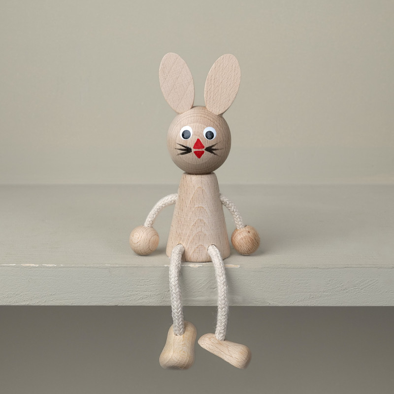 Petit lapin en bois et cordes