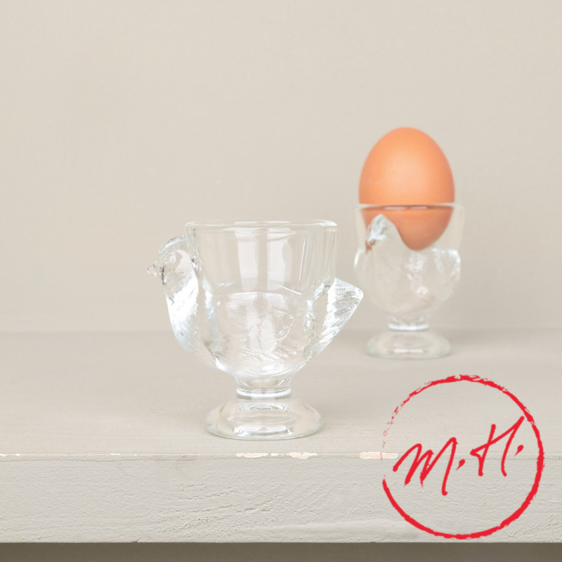 Coquetier poule en verre