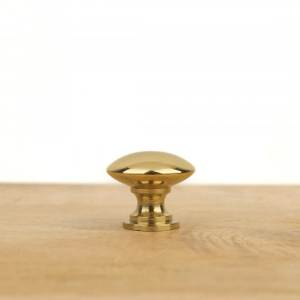Round polished brass drawer knob