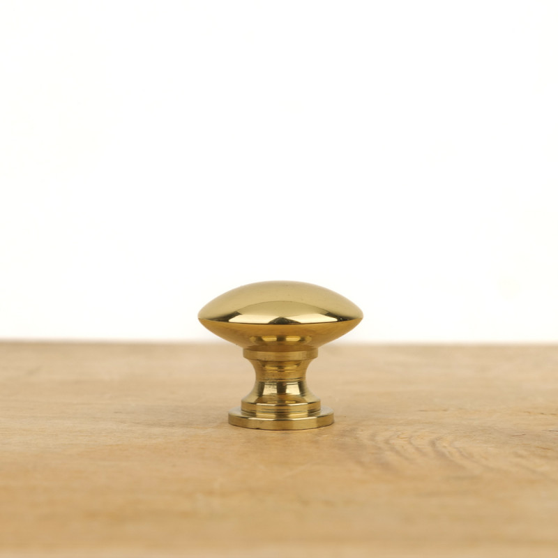 Round polished brass drawer knob