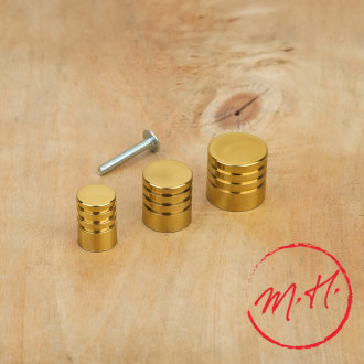 bouton de meuble cylindre laiton poli