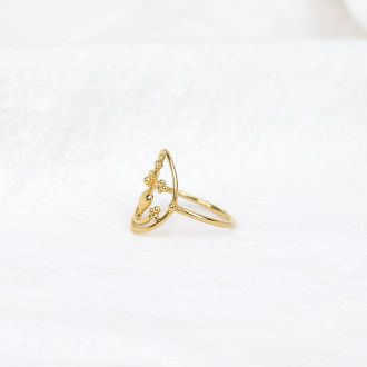 Cross of Camargue ring beaded in Vermeil