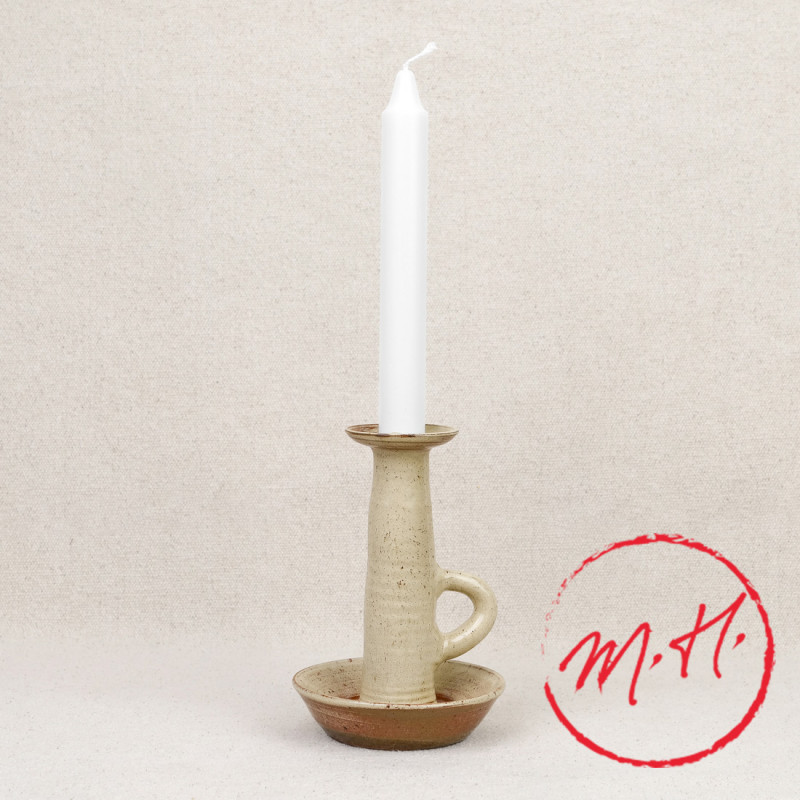 Glazed stoneware candlestick