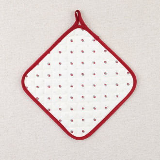 Manique carrée calisson rouge