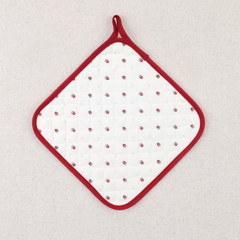 Manique carrée calisson rouge