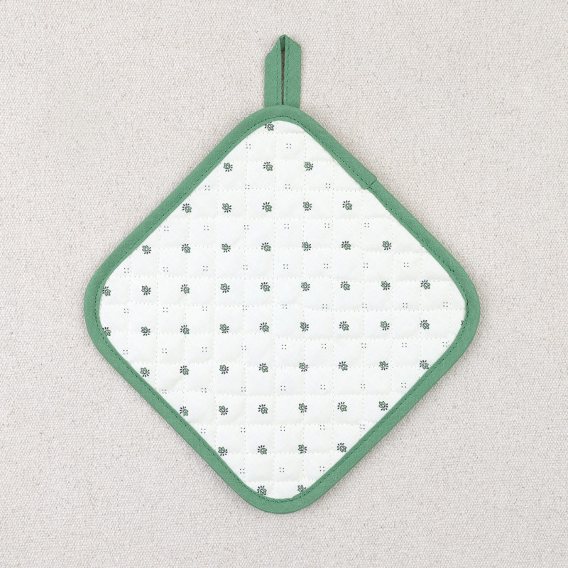 Calisson green square potholder