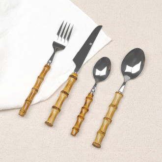 16-piece bamboo cutlery