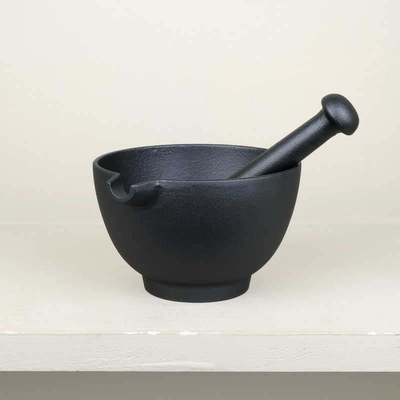 Large cast-iron mortar