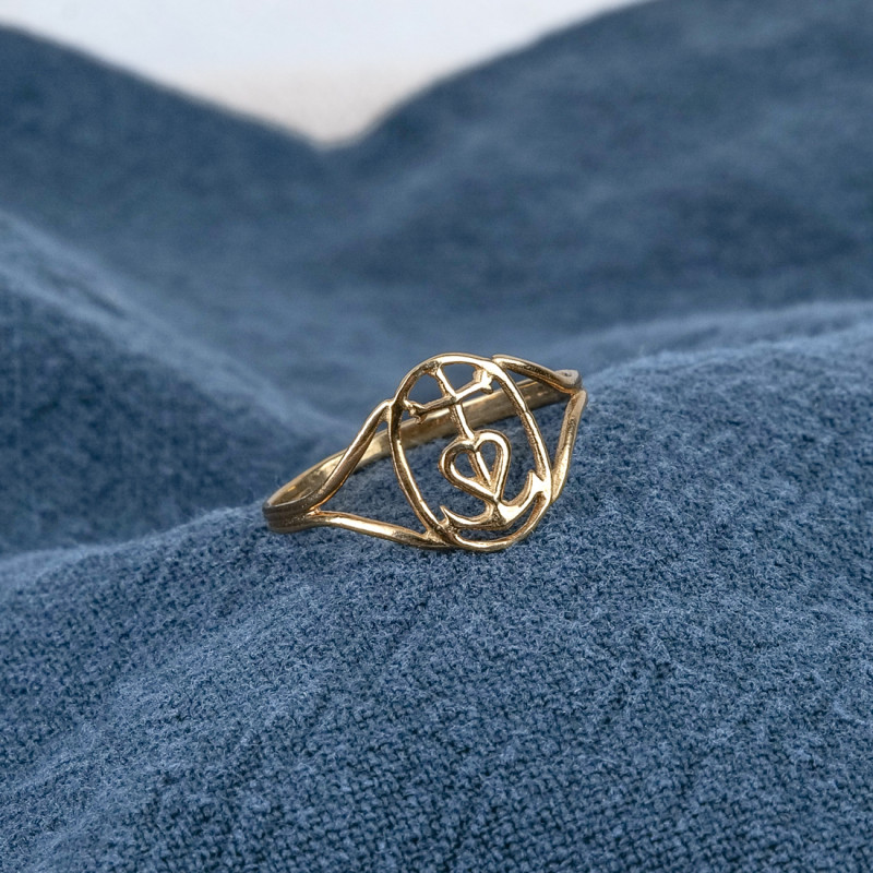 Bague fine Croix de Camargue vermeil