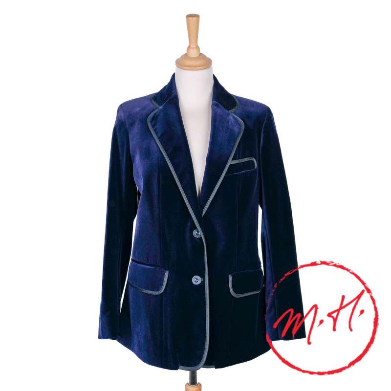 Veste Gardian Femme Velours Bleu