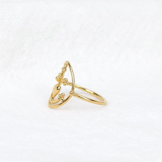 Bague Croix de Camargue perlée Vermeil