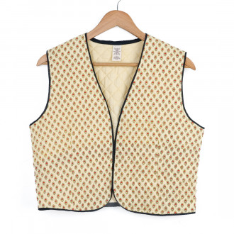 Beige boutis Provençal vest with calisson motif