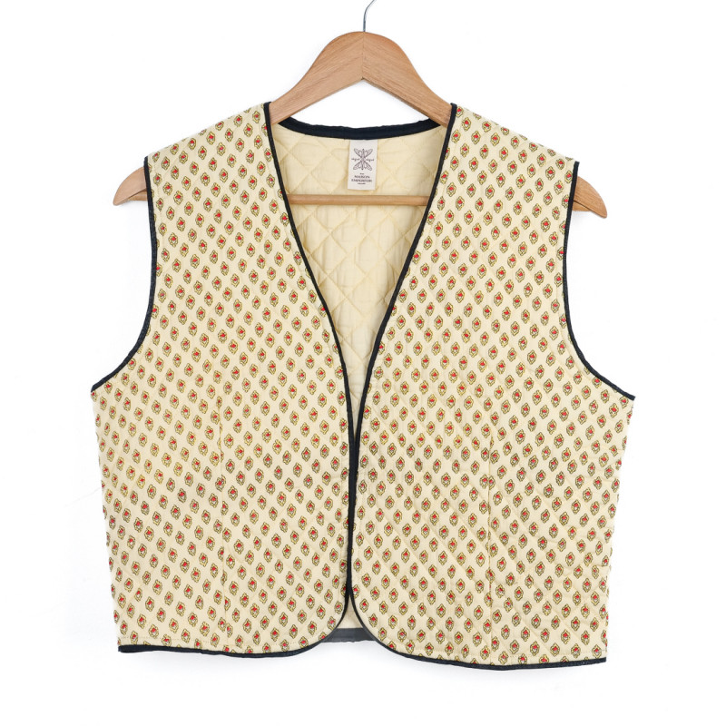 Gilet provençal boutis Beige motif calisson