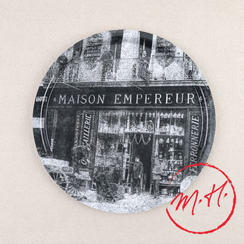 Plateau stratifié noir et blanc Maison Empereur Marseille