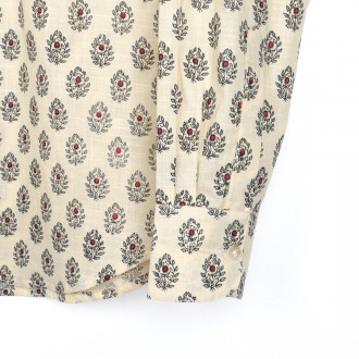 Provençal shirt with beige hawthorn motif