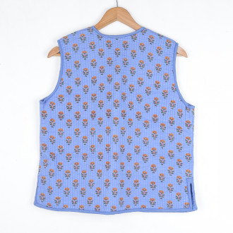 Gilet boutis provençal bleu