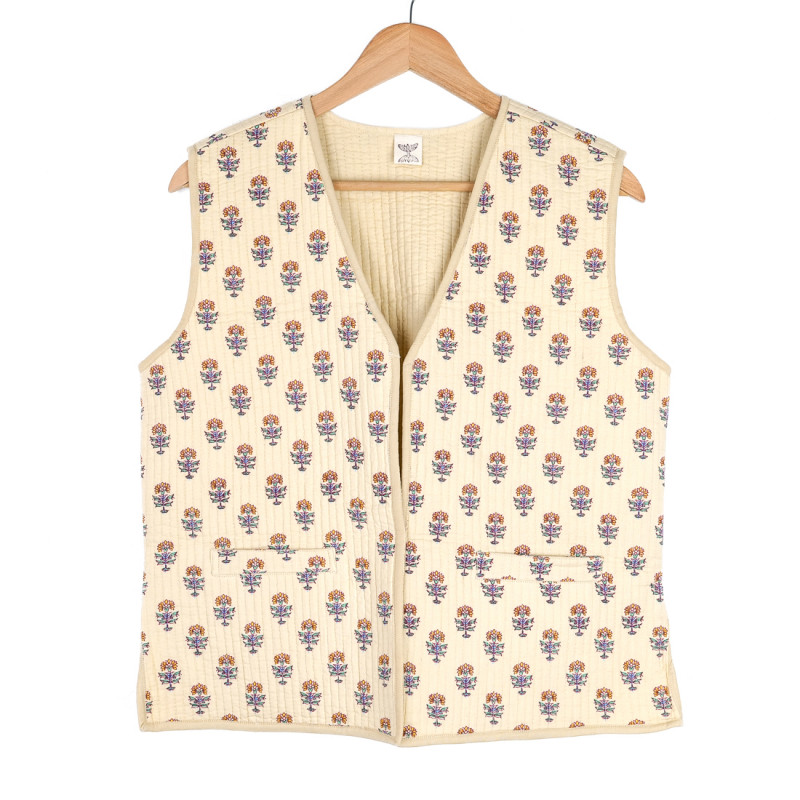 Gilet boutis provençal beige