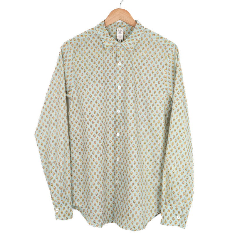 Chemise provençale motif Calisson Menthe