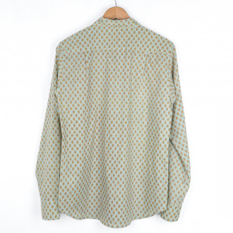 Chemise provençale motif Calisson Menthe