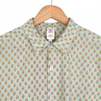 Chemise provençale motif Calisson Menthe