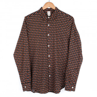 Chemise provençale motif treille noir