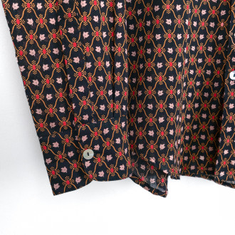 Chemise provençale motif treille noir
