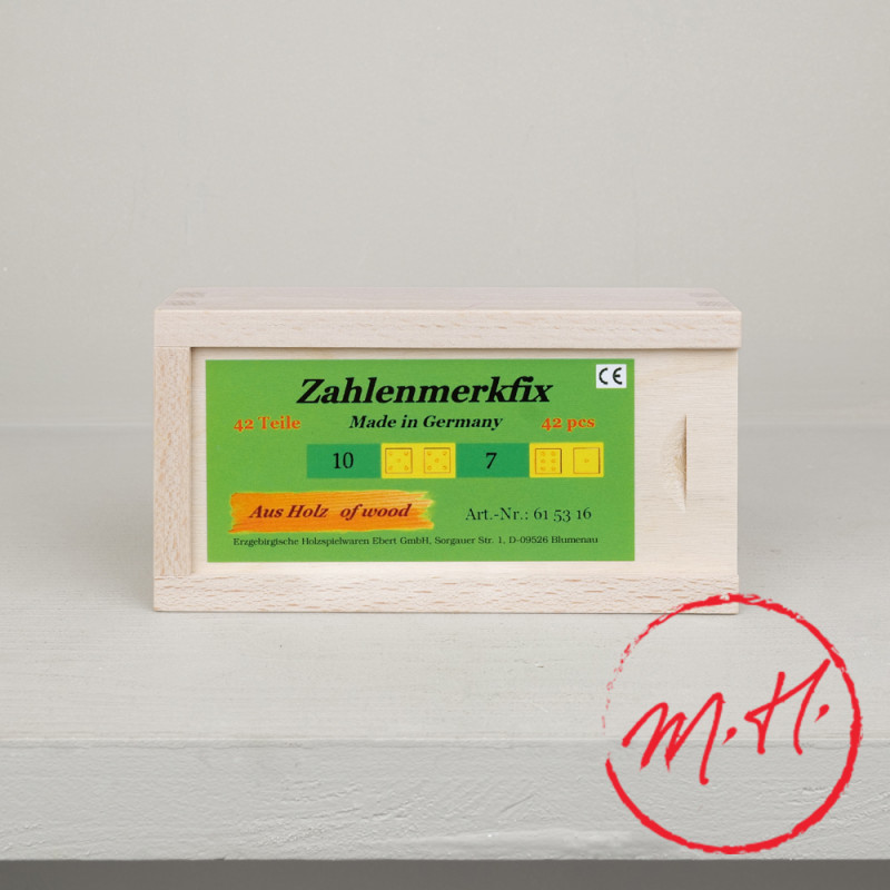 Jeu Zahlenmerkfix de dominos mathématique en bois