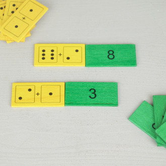 Jeu de dominos mathématique en bois