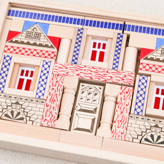 Jeu de construction en bois 79 pièces