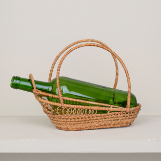 Panier verseur à vin en paille tressée