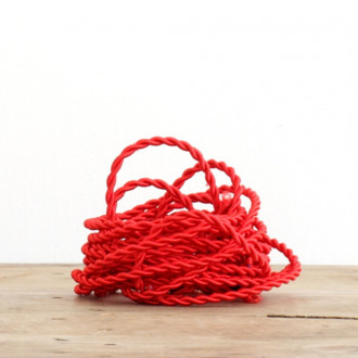 Red twisted textile cable
