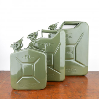 Khaki tin jerrycan