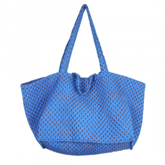 Giant dark blue Provencal bag with flies