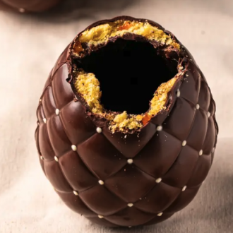Chocolate egg with Panettone