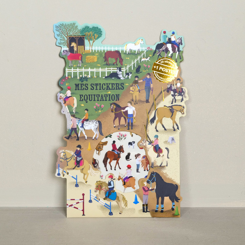 Horse-riding stickers and posters