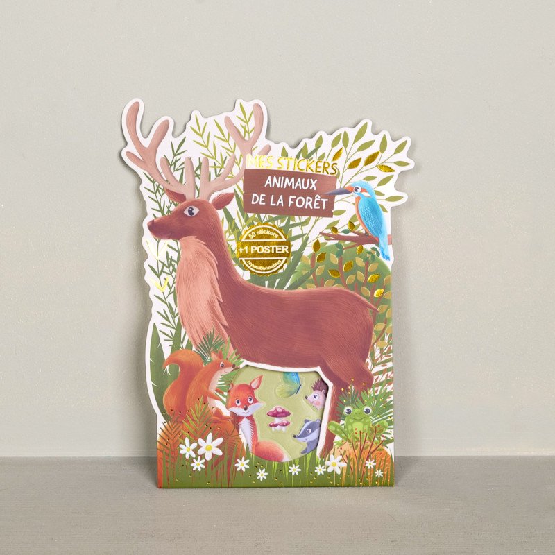 Autocollants et poster animaux de la forêt