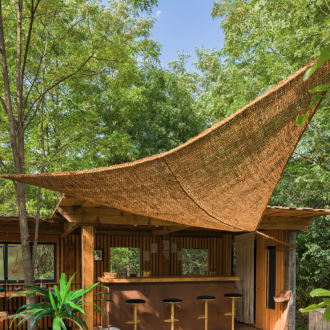 Triangular coco fiber shade