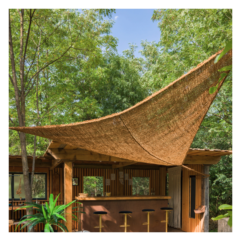 Triangular coco fiber shade