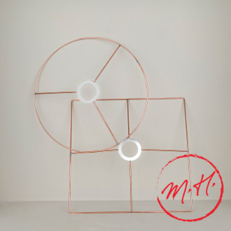 Carcasse abat-jour plat cuivre