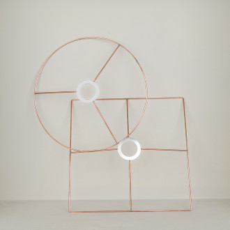 Carcasse abat-jour plat cuivre